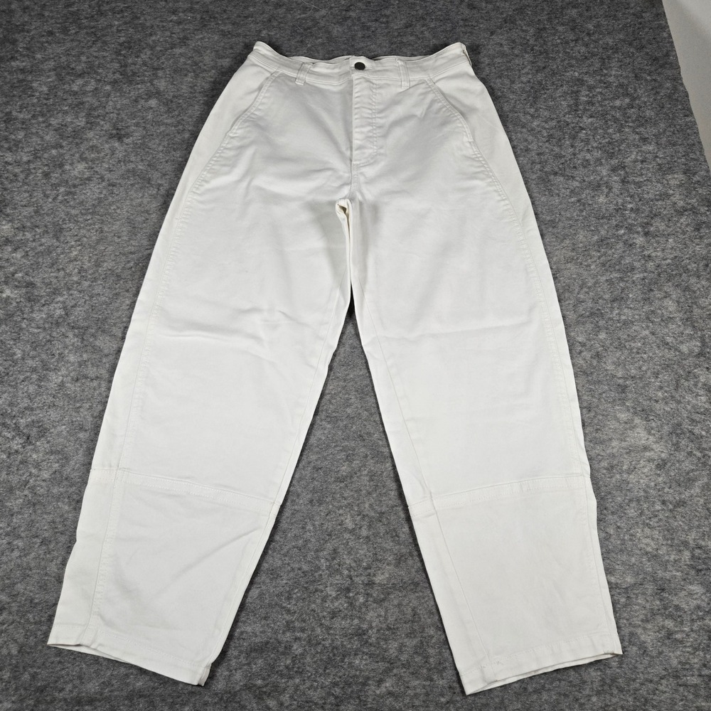 Everlane Womens White Barrel Utility Organic Cotton Blend Pants 8
